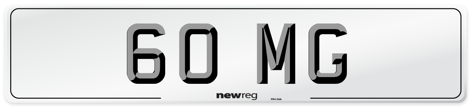 60 MG Number Plate from New Reg